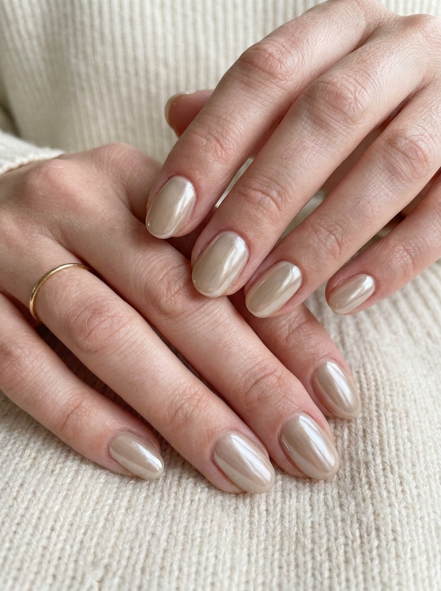 Soft Chrome Oval Nails